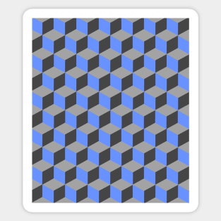 Blue and Grey Cubes Sticker